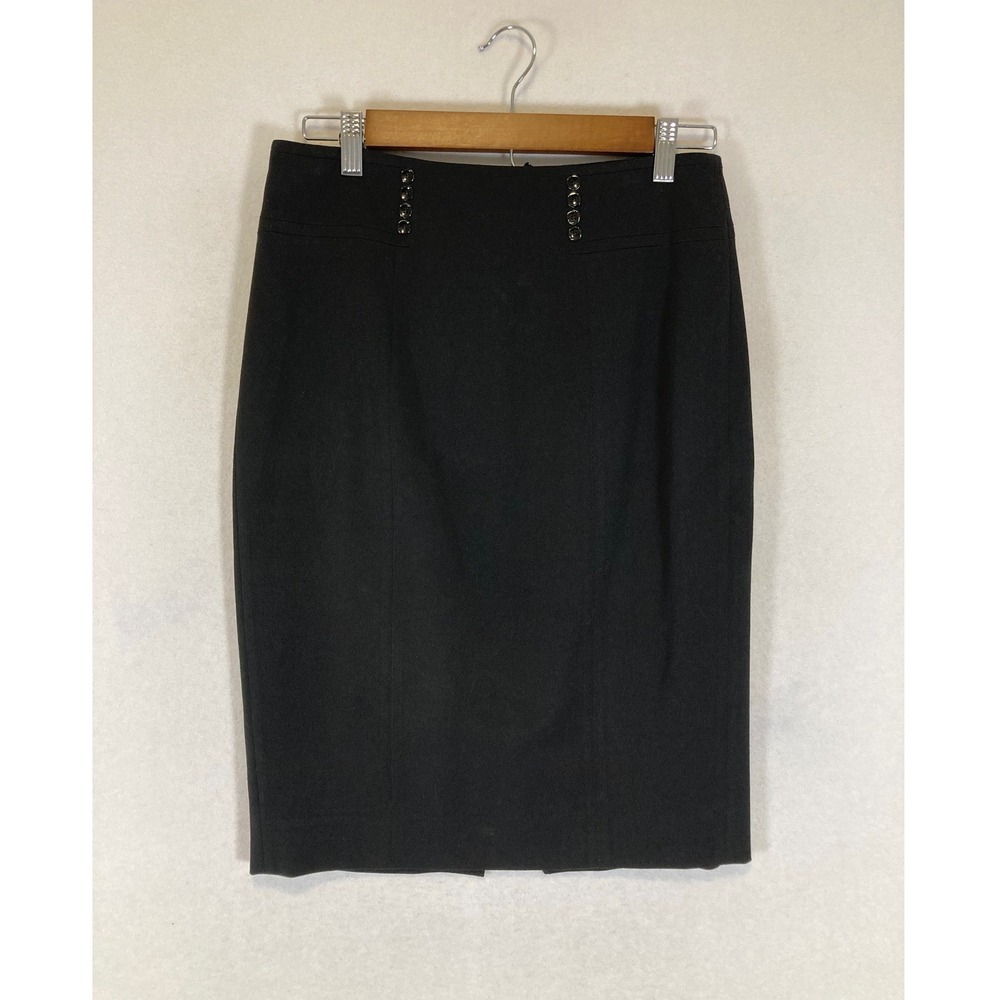 Professional White House Black Market Size 2 Black Button Accent Pencil Skirt‎